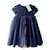 Vestido azul de veludo Tartine et Chocolat Vestido de cerimônia Azul marinho  ref.1313132