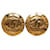Clipe Chanel CC dourado em brincos Banhado a ouro  ref.1313298