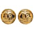 Clipe Chanel CC dourado em brincos Banhado a ouro  ref.1313299
