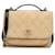 Beige Chanel Business Affinity Suede Flap Satchel Leather  ref.1313301