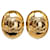 Pendientes de clip Chanel CC dorados Chapado en oro  ref.1313344