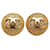 Clipe Chanel CC dourado em brincos Banhado a ouro  ref.1313346