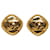 Clipe Chanel CC dourado em brincos Banhado a ouro  ref.1313347