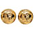 Pendientes de clip Chanel CC dorados Chapado en oro  ref.1313349