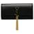 Bolso clutch con borlas Kate y monograma de Saint Laurent en negro Cuero  ref.1313354
