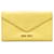 Carteira longa com aba de envelope amarela Miu Miu Amarelo Couro  ref.1313369
