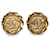 Clipe Chanel CC dourado em brincos Banhado a ouro  ref.1313387