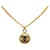 Collier pendentif rond Chanel CC doré Or jaune  ref.1313391