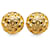 Clipe acolchoado Chanel CC dourado em brincos Banhado a ouro  ref.1313396