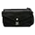 Schwarze Chanel-Umhängetasche mit Chevron-Muster und Elaphe-Futter aus Kalbsleder  ref.1313415