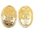 Clipe de coroa Chanel CC dourado em brincos Banhado a ouro  ref.1313436