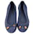 Gucci – Ballerinas mit Bambusschleife aus blauem Wildleder, Size 37.5 Schweden  ref.1313465