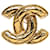 Broche acolchado Chanel Gold CC Dorado Metal Chapado en oro  ref.1313718