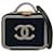 Chanel Blue Small Jersey CC Filigree Vanity Case Navy blue Cloth  ref.1313726