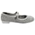Chanel CC Cap Toe Mary Jane Flats in Silver Glitter Silvery Metallic Leather  ref.1313767