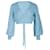 Chanel Wrap Cropped Cardigan in Turquoise Wool  ref.1313786