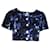 Chanel-Kurzjacke mit Logo-Print aus blauer Baumwolle  ref.1313799