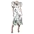Autre Marque Vestido midi color crema con estampado gráfico y mangas abullonadas - talla UK 12 Crudo Poliéster  ref.1313840