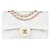 Chanel piel de cordero acolchada 24Bolso mediano con solapa y forro K Gold Blanco Lienzo  ref.1314047
