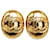 Chanel Gold CC Clip On Earrings Golden Metal Gold-plated  ref.1314082