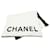 Chanel White Logo Cashmere Scarf Black Wool Cloth  ref.1314092