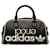 Mini bolso de lona de cuero negro Gucci x Adidas Becerro  ref.1314106
