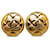 Pendientes de clip acolchados CC dorados de Chanel Metal Chapado en oro  ref.1314111