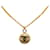 Colar com pingente redondo de ouro CC Chanel Dourado Metal Banhado a ouro  ref.1314128