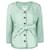 Chanel Vogue Couverture Veste en Tweed Turquoise avec Ceinture  ref.1314159