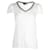 Maje Tellor Embellished V-neck T-shirt in White Cotton  ref.1314208