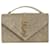 Saint Laurent Taupe Envelope suede quilted shoulder bag  ref.1314213
