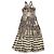 Autre Marque Caractère Sommer Maxikleid aus Viskose Braun Beige Grau