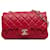 Chanel Red Mini Classic in pelle di agnello rettangolare a patta singola Rosso  ref.1315176