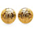 Chanel Gold CC Clip On Earrings Golden Metal Gold-plated  ref.1315187
