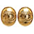 Chanel Gold CC Clip On Earrings Golden Metal Gold-plated  ref.1315195