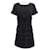 Chanel Vestido preto de tweed com laço na logo.  ref.1315580