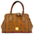 Bolsa de alça com rebites MCM Cognac Small Studed Bag Logo Handtasche Conhaque  ref.1316137