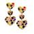 Brincos de lustre de cristal e ouro em forma de coração com pedras preciosas OSCAR DE LA RENTA Multicor Metal  ref.1316214