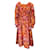 Autre Marque La gefüttertJ Rot / Wunderschönes Kleid mit orangefarbenem und mehrfarbigem Taranta-Print Mehrfarben Baumwolle  ref.1316282