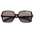 Autre Marque Chanel dunkle Schildkröte / Beige verspiegelte, eckige Sonnenbrille Braun Kunststoff  ref.1316286