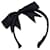 Autre Marque Chanel Black Vintage Bow Ribbon Detail Satin Headband Silk  ref.1316287