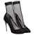 Dolce & Gabbana Ankle Boots Black Leather Tulle  ref.1316331