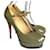 Yves Saint Laurent Heels Olive green Patent leather  ref.1316384