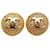Brincos Chanel Gold CC Clip On Dourado Metal Banhado a ouro  ref.1316467
