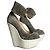 Sandali con zeppa in camoscio color kaki di Giuseppe Zanotti Cachi