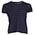 T-shirt Dior à fines rayures en coton bleu marine  ref.1316499