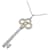 Tiffany & Co Platinum Diamond Crown Key Pendant Necklace Silvery  ref.1316885