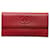 Chanel Portafoglio con patta in caviale CC Rosso  ref.1316914