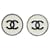 Chanel CC Clip On Earrings Silvery Enamel  ref.1316915