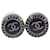 Chanel CC Round Chain Stud Earrings Black Resin  ref.1316917